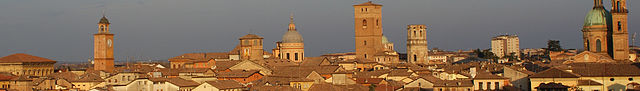 This is the skyline of Reggio Emilia, Italy.
